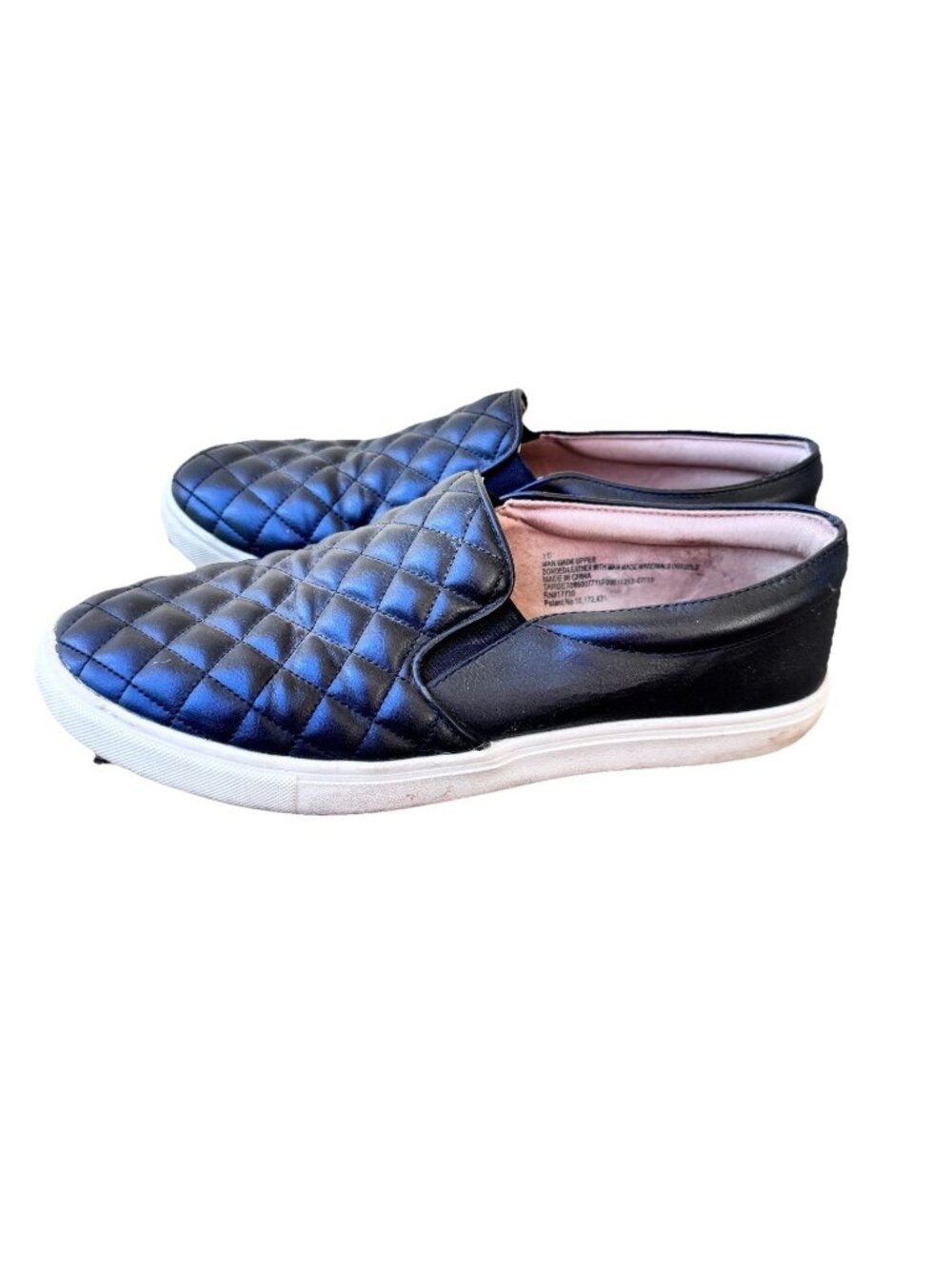 A NEW DAY Black Quilted Slip On Sneakers Women Size 10 Shoes Target Faux Leather